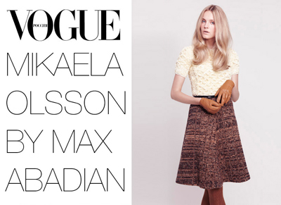 Max Abadian shoots Mikaela Olsson for Vogue Russia
