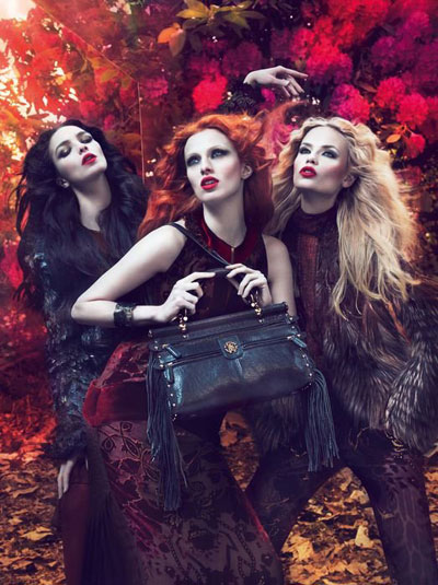 Natasha Poly, Mariacarla Boscono, Karen Elson for Roberto Cavalli
