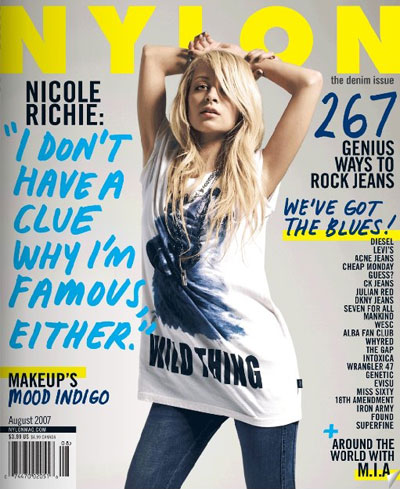 Nylon August 07, Nicole Richie doesn’t have a clue