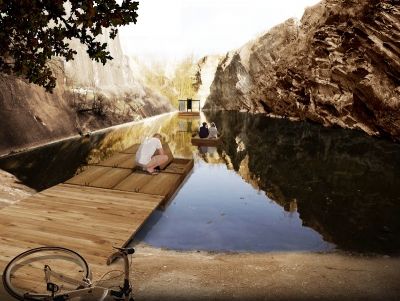 One Box Floating Sauna by Jose Freitas