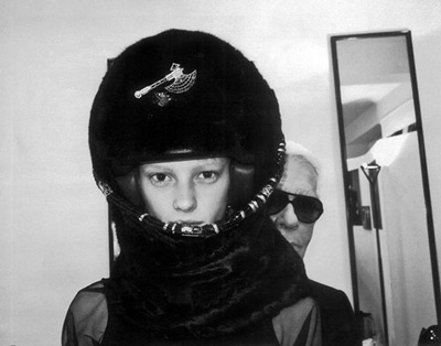 Sigrid Agren talks with Karl Lagerfeld  for Interview