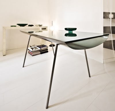 Stainless Steel and Glass Table by MDAA