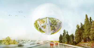 Self-Sustaining Hovering Sphere in Stockholm by BIG