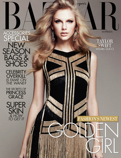 Taylor Swift in Gucci for Harper’s Bazaar Australia April 2012