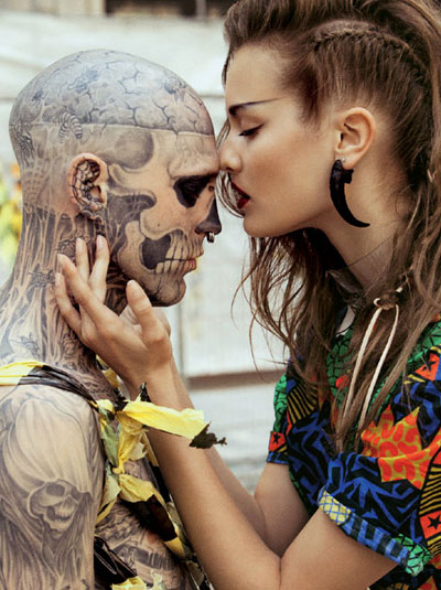 Jac Jagaciak, Rick Genest, Maddie and Emilie for Fashion Magazine