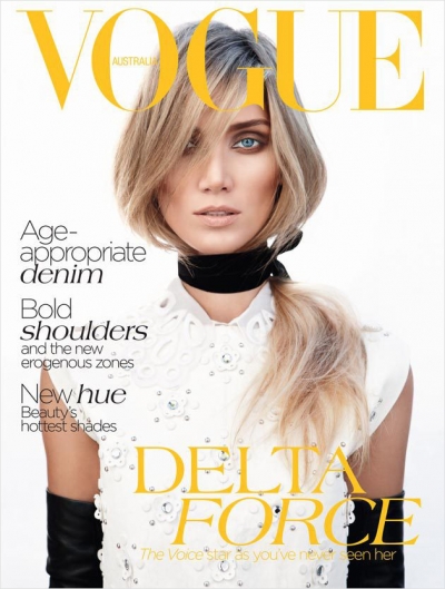 Delta Goodrem in Louis Vuitton for Vogue Australia July 2012