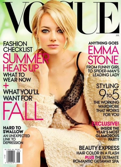 Emma Stone in Nina Ricci by Mario Testino for American Vogue