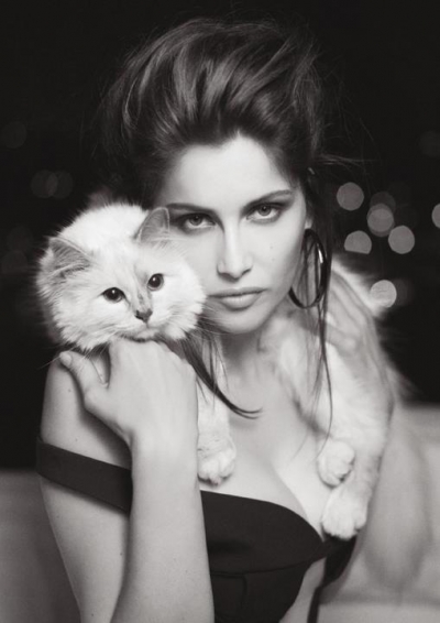 Laetitia Casta & Choupette by Karl Lagerfeld for V
