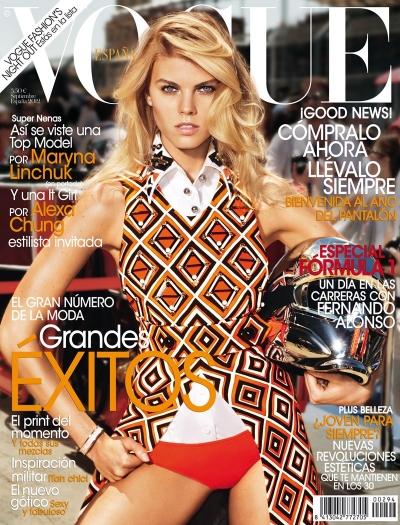 Maryna Linchuk in Prada for Vogue Spain September 2012
