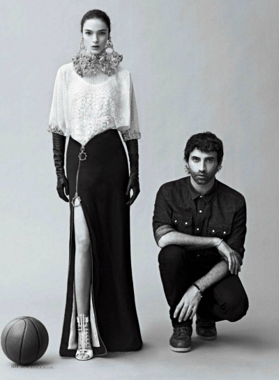 Riccardo Tisci and Mariacarla Boscono for Elle