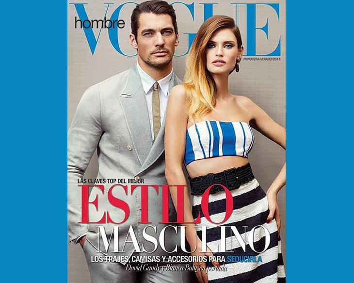 Supermodels David Gandy and Bianca Balti for Vogue Hombre