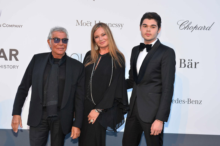 Celebrities in Roberto Cavalli at amfAR 2013 in Cannes