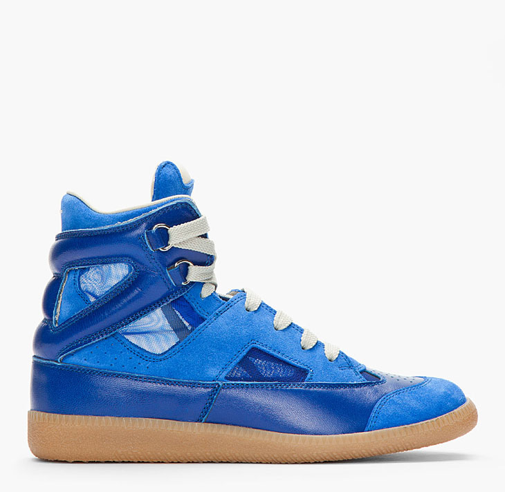 Maison Martin Margiela Suede and Leather Mesh Insert Sneakers