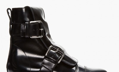 MARNI Black Leather Buckle Boots