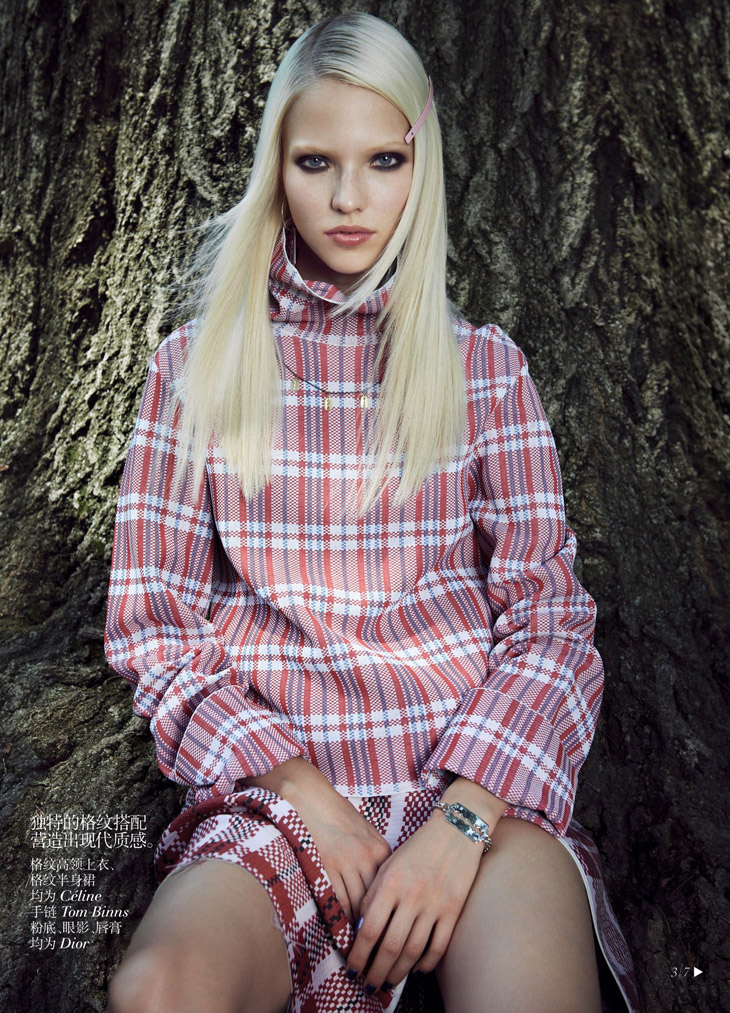 Sasha Luss in Checkmate for Vogue China