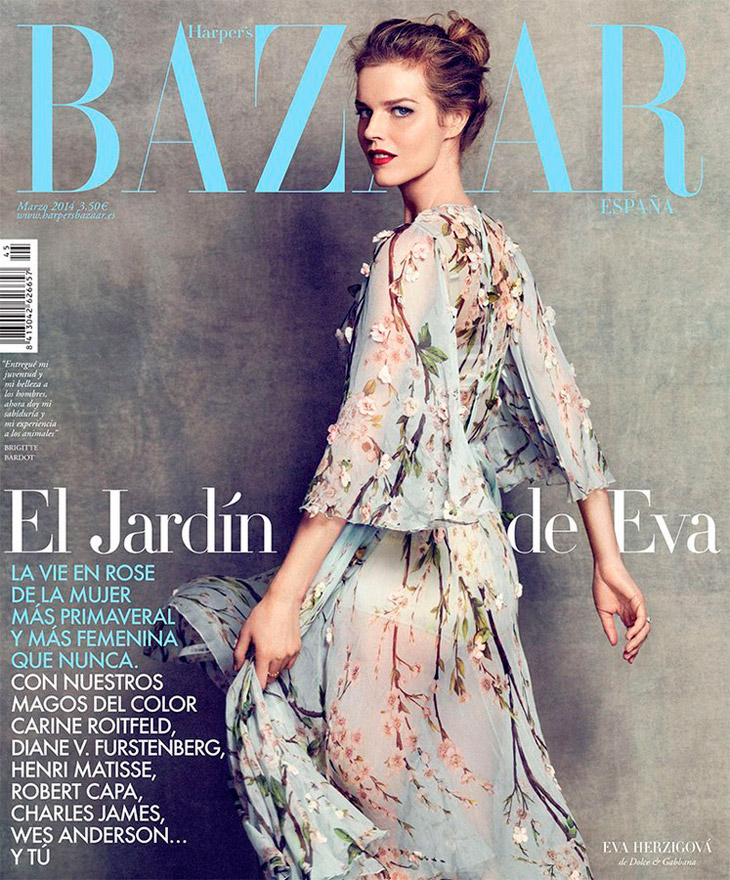 Eva Herzigova in Dolce & Gabbana for Harper’s Bazaar Spain
