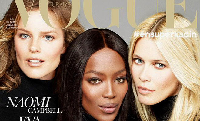 Naomi Campbell, Eva Herzigova & Claudia Schiffer for VOGUE Turkey