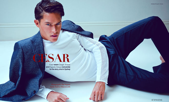 #TBT Cesar Casier in Armani for D’SCENE Magazine