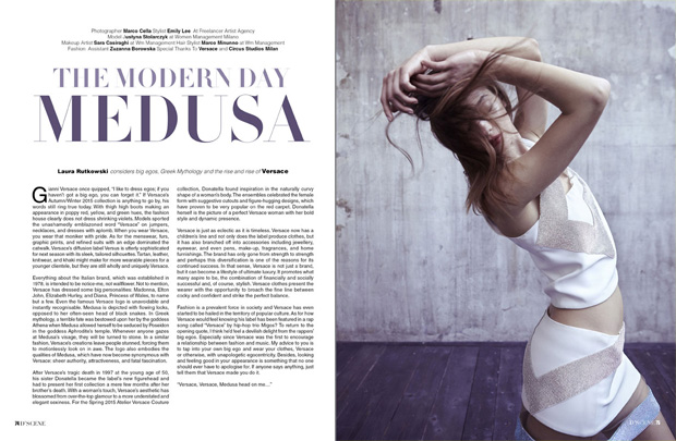 Versace, the Modern Day Medusa by Laura Rutkowski for D'SCENE Magazine