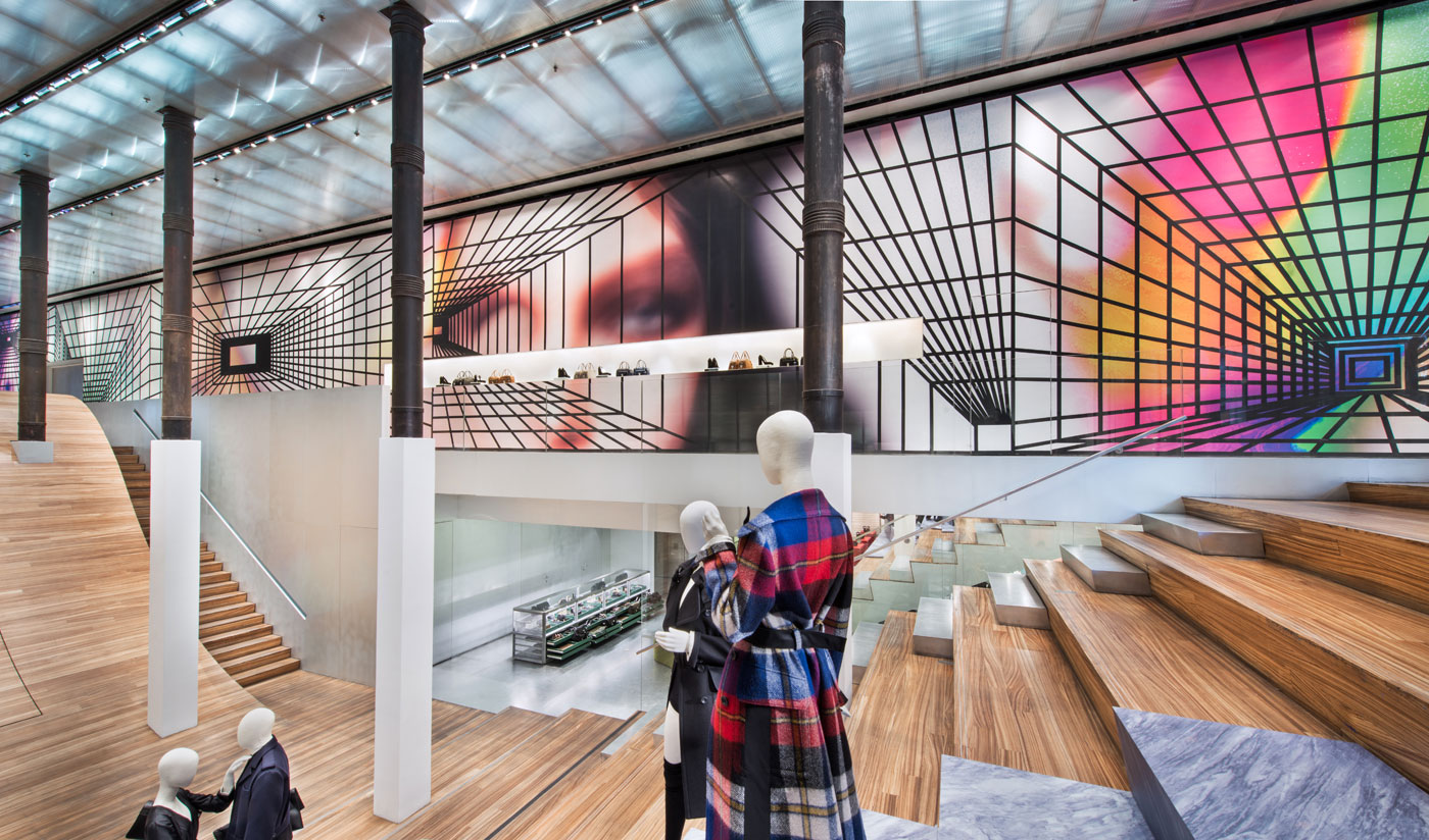 PRADA Broadway Epicenter In NYC Gets A Wallpaper Makeover