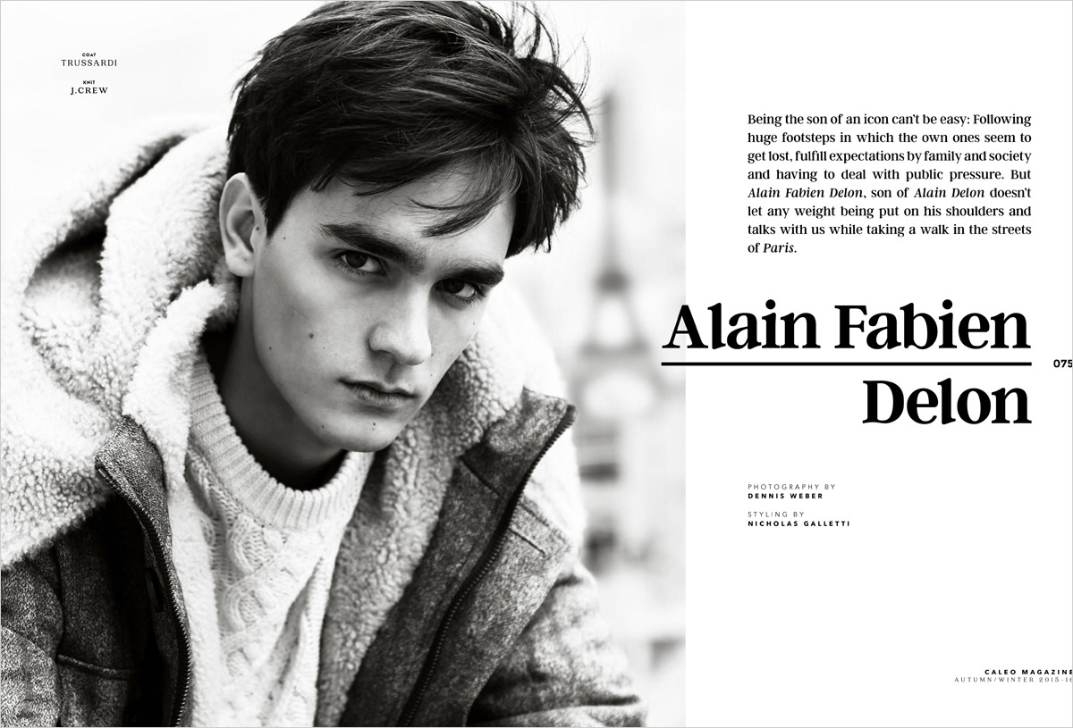 Alain Fabien Delon for Caleo Magazine By Dennis Weber