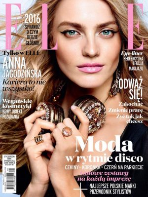 Anna Jagodzinska Covers Elle Poland January 2016