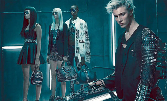 Lucky Blue Smith & Hailey Baldwin for PHILIPP PLEIN Spring Summer 2016