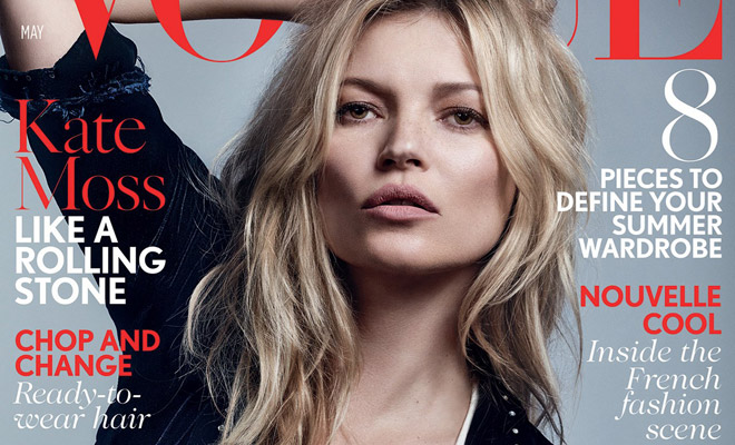 meditativ gå på pension rookie Kate Moss Covers Vogue UK May 2016