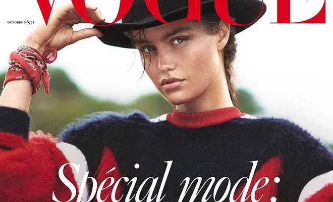 Luna Bijl Poses in Louis Vuitton for Vogue Paris October 2016 Cover