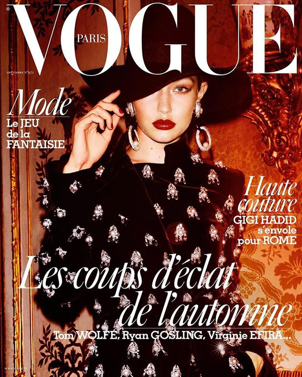 Gigi Hadid Stuns in Armani Prive for Vogue Paris November 2016 Cover