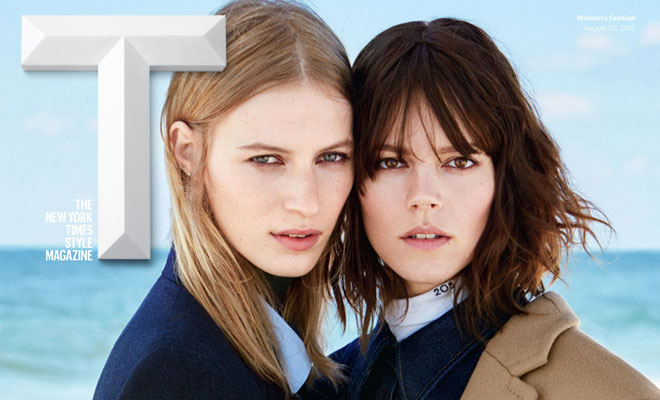 Jula Nobis and Freja Beha Erichsen Front The NY Times September Issue