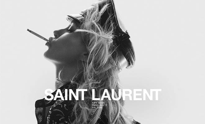 Supermodel Kate Moss for Saint Laurent SS18 by David Sims