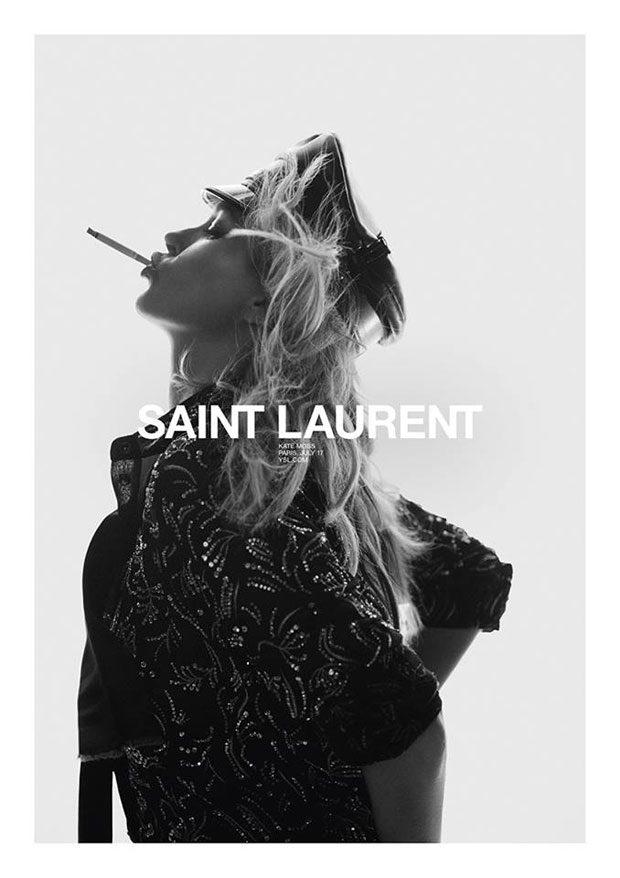 Supermodel Kate Moss for Saint Laurent SS18 by David Sims