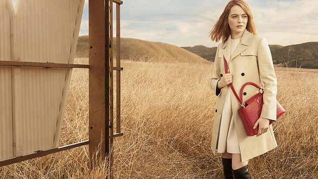 Emma Stone in Louis Vuitton Pre Fall 2018 Bags, Dresses: Pics