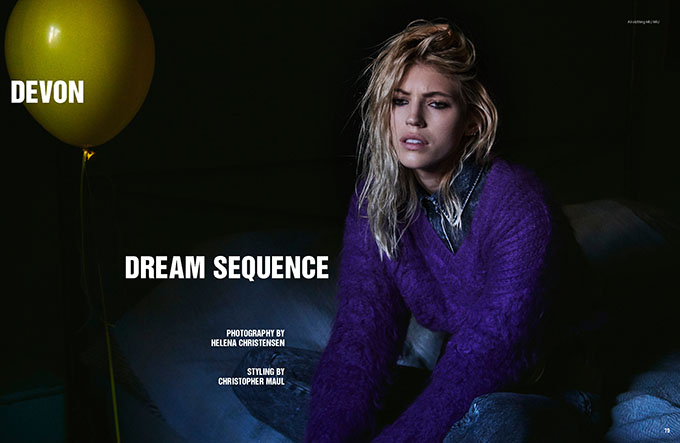 DEVON WINDSOR by HELENA CHRISTENSEN for DSCENE + INTERVIEW