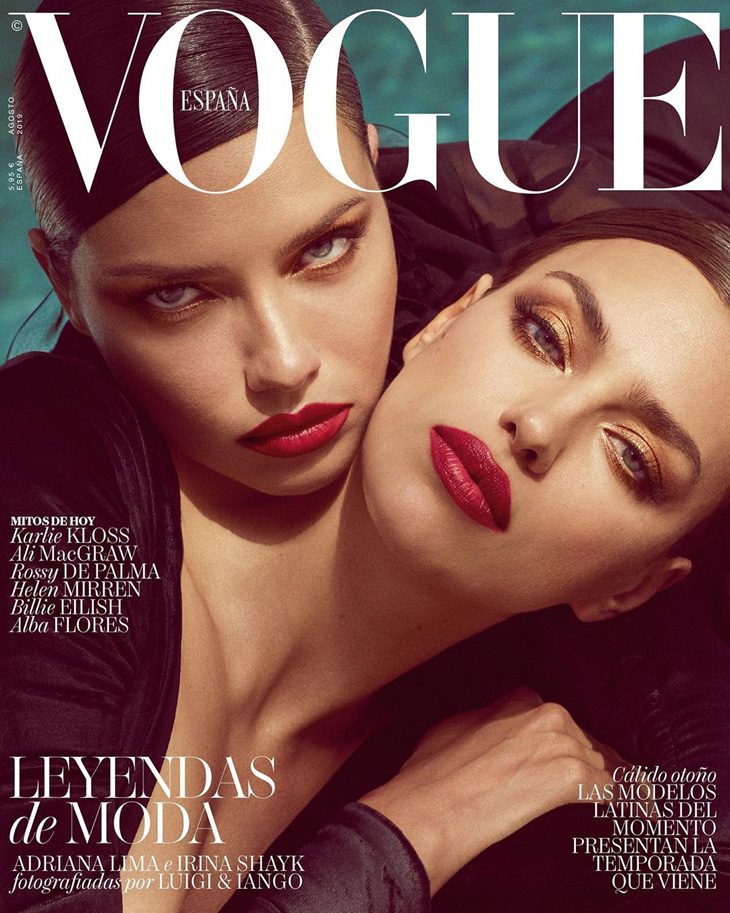 Adriana Lima  Irina Shayk Cover Vogue Spain August 2019 Issue