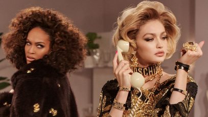 Gigi Hadid, Irina Shayk & Joan Smalls star in the new Moschino FW19 Campaign