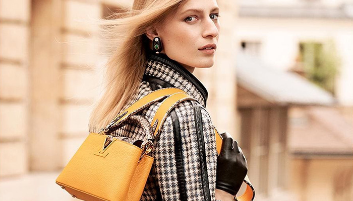 Julia Nobis Models Louis Vuitton Capucines Bags Fall 2019 Collection