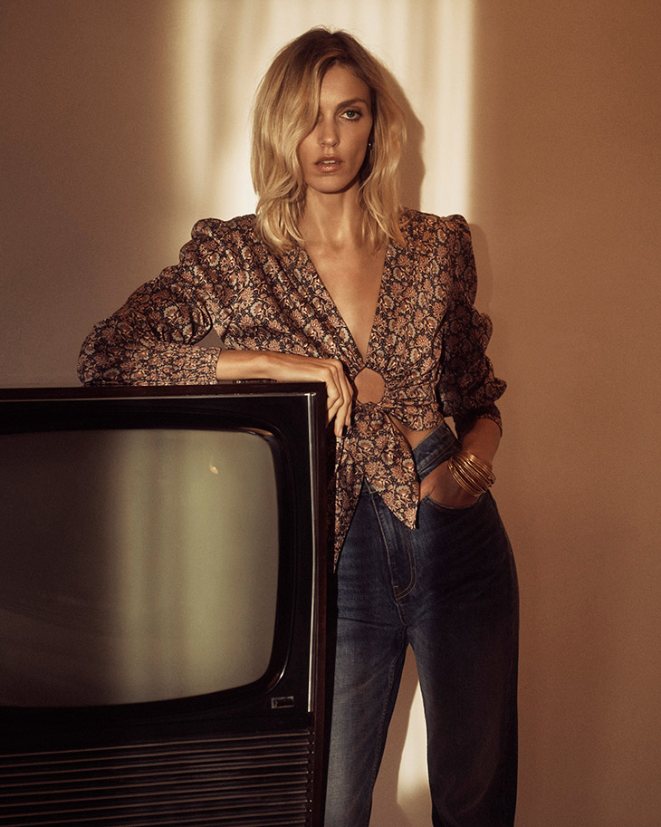 Anja Rubik Poses in 70's Inspired Looks 