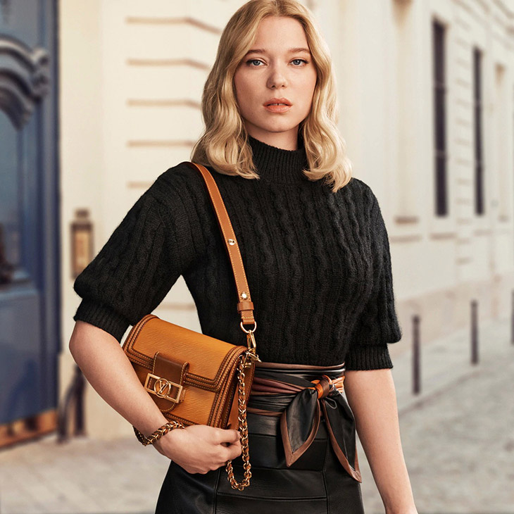 Udholdenhed Sig til side blik Emma Stone, Alicia Vikander & Léa Seydoux Model Louis Vuitton Bags