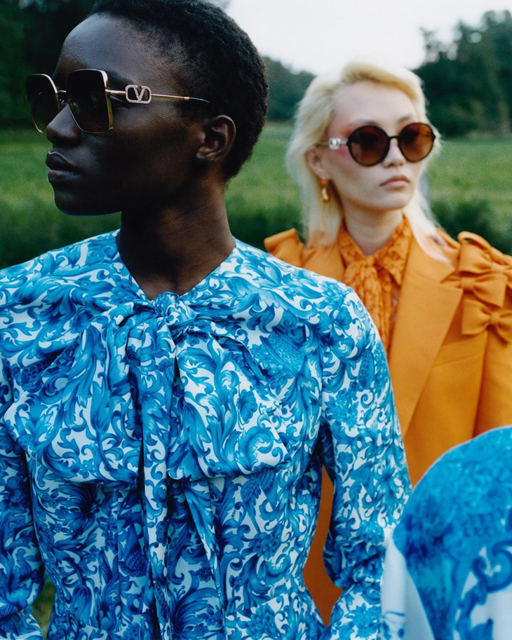 Florence Hutchings, Maty N'diaye & Yuliya Kim Model Valentino Eyewear