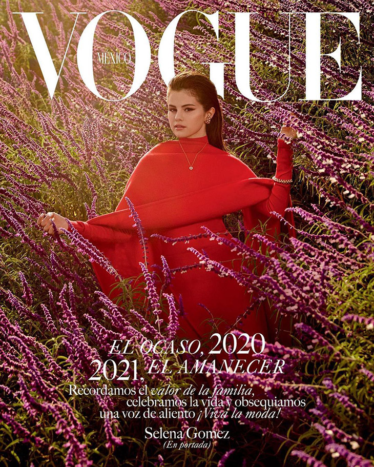 Selena Gomez In Louis Vuitton Belted Coat @ Vogue Mexico December 2020 /  January 2021 Issue