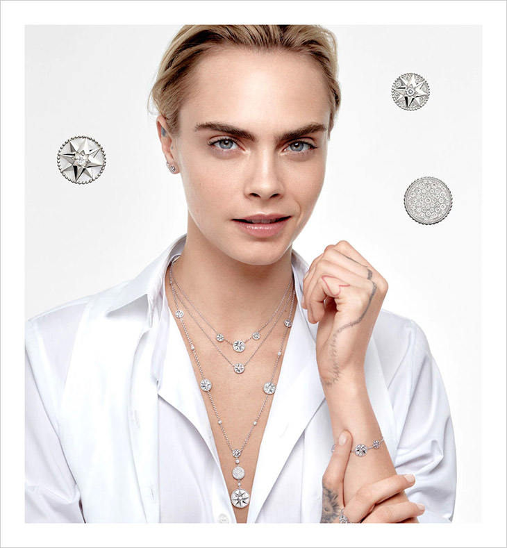 Cara Delevingne is the Face of DIOR Rose Des Vents 2021 Jewelry