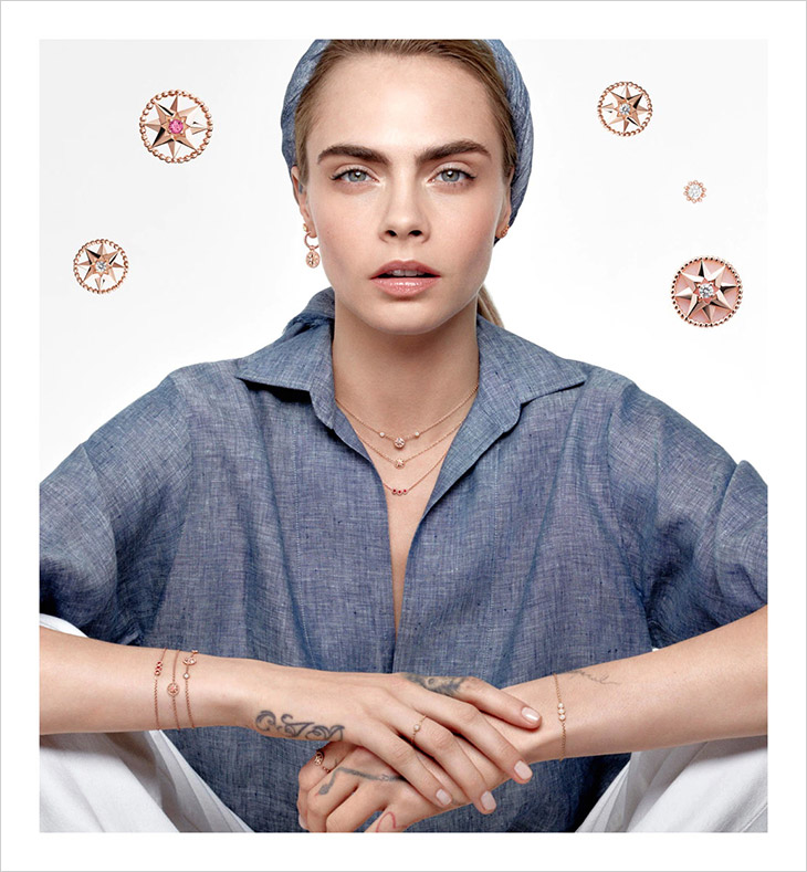 Dior Joaillerie: Rose des Vents 2019 campaign featuring Cara