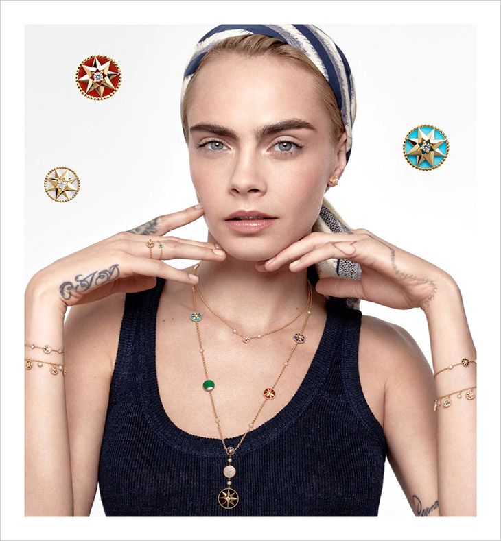 Cara Delevingne is the Face of DIOR Rose Des Vents 2021 Jewelry