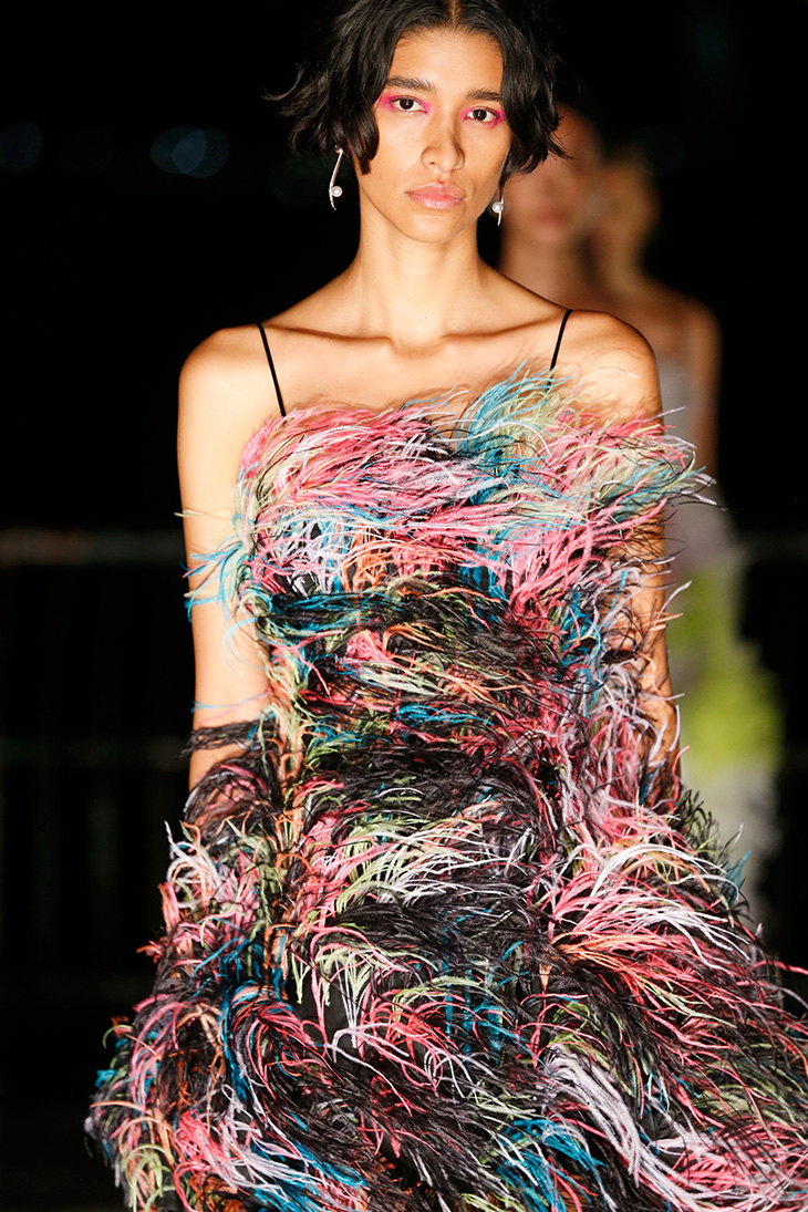 prabal gurung feather dress