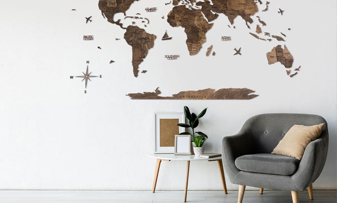 Travel, Learn and Explore With These Wooden World Maps by Enjoy The Wood