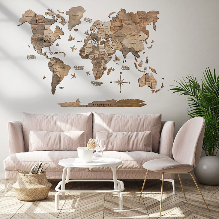 Travel, Learn and Explore With These Wooden World Maps by Enjoy The Wood