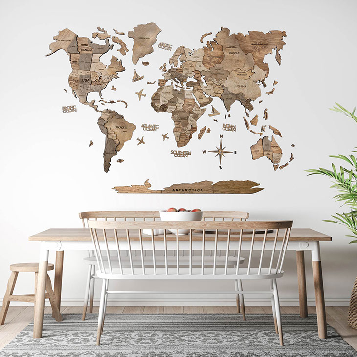 Travel, Learn and Explore With These Wooden World Maps by Enjoy The Wood