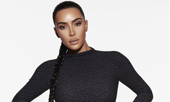 Kim Kardashian West Poses In SKIMS x FENDI